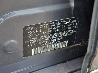 2019 Hyundai Ioniq Hybrid SEL