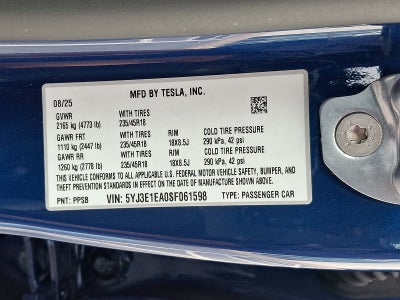 2025 Tesla Model 3 Long Range Rear-Wheel Drive