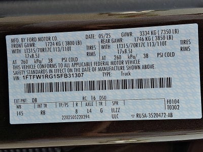 2025 Ford F-150 Raptor 4WD SuperCrew 5.5' Box