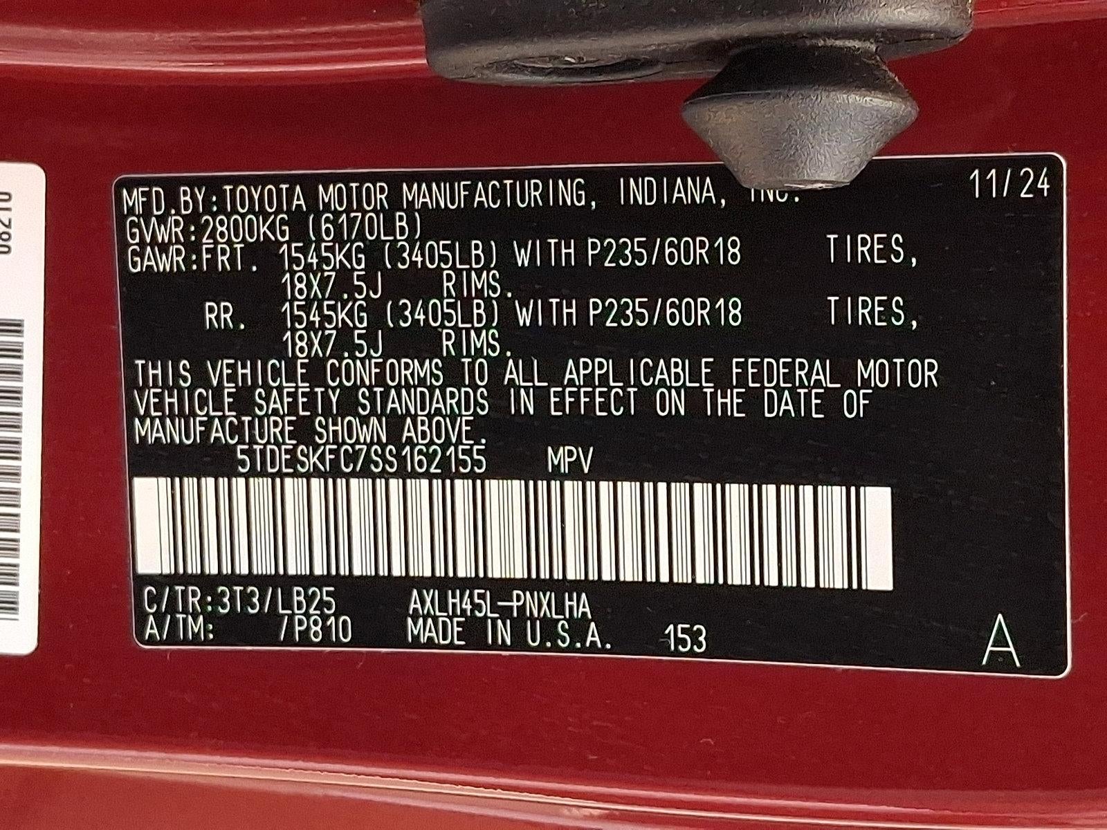 2025 Toyota Sienna Platinum AWD 7-Passenger (GS)