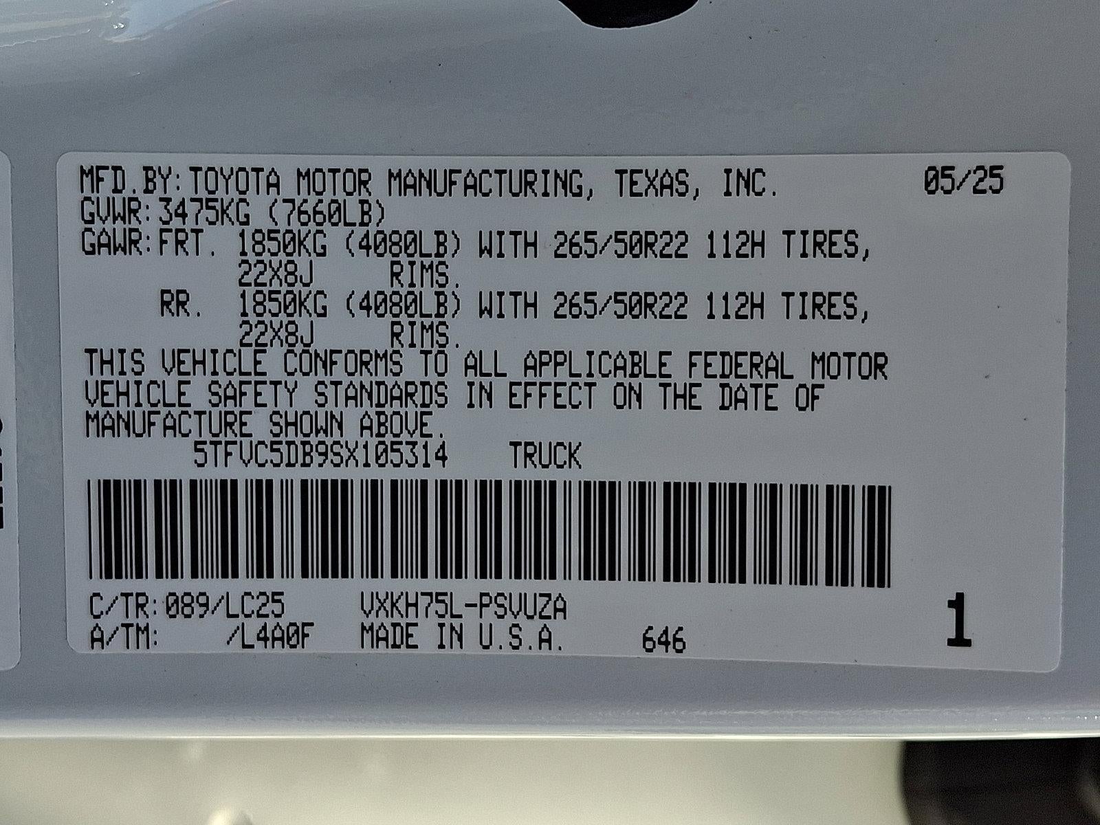 2025 Toyota Tundra 4WD 4WD Capstone Hybrid CrewMax 5.5' Bed (Natl)