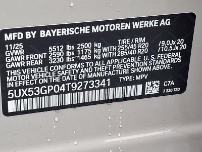 2026 BMW X3 30 xDrive Sports Activity Vehicle