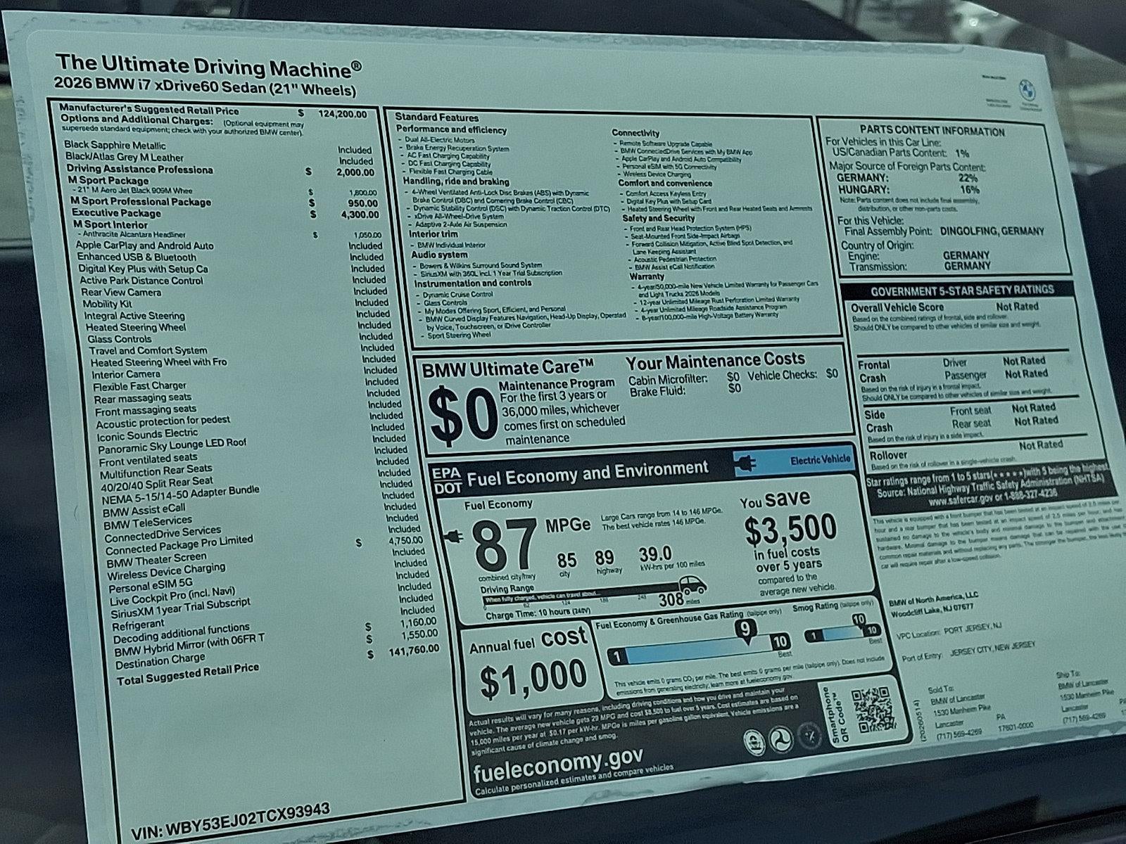 2026 BMW i7 xDrive60 Sedan