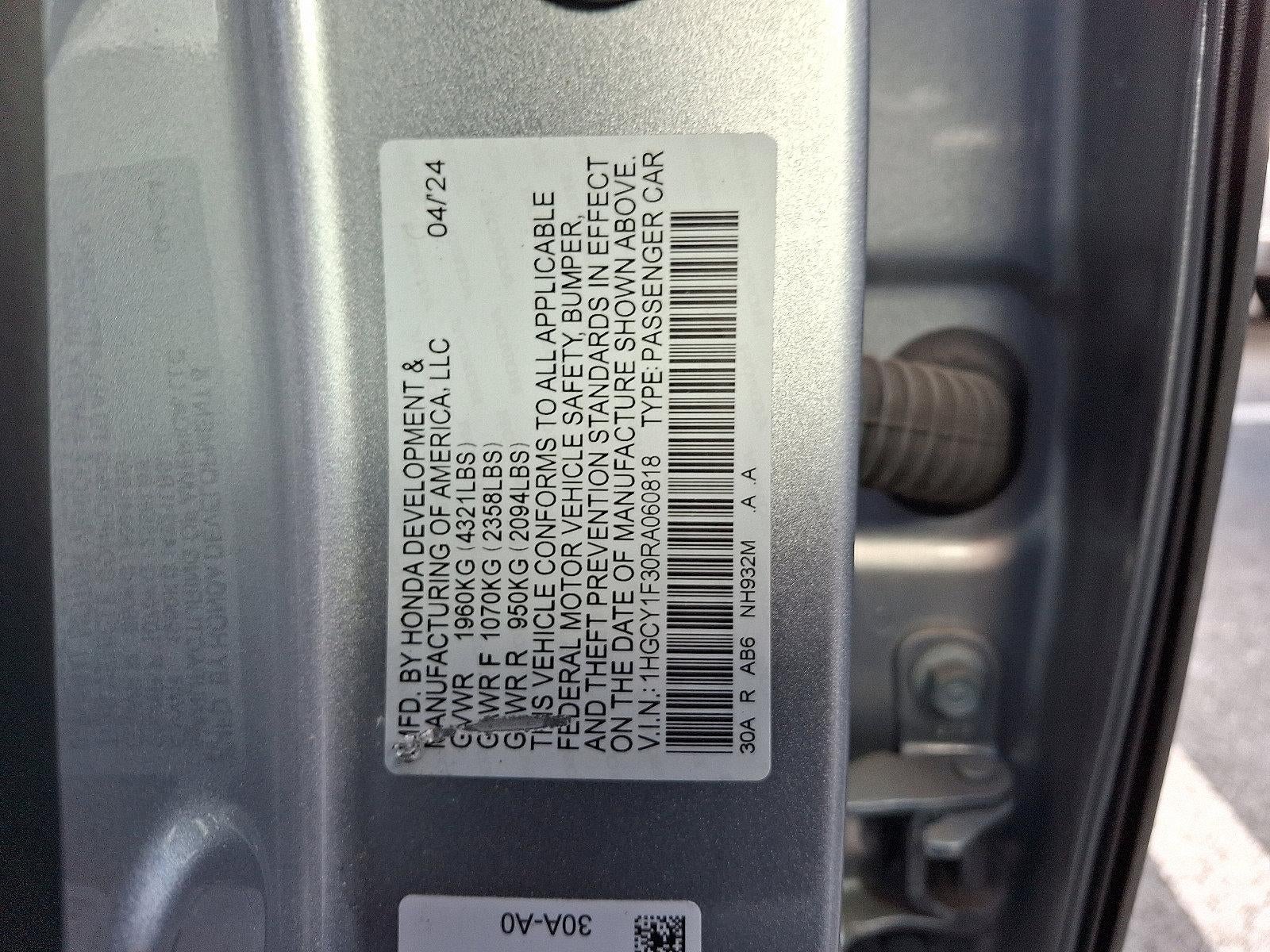 2024 Honda Accord Sedan EX CVT