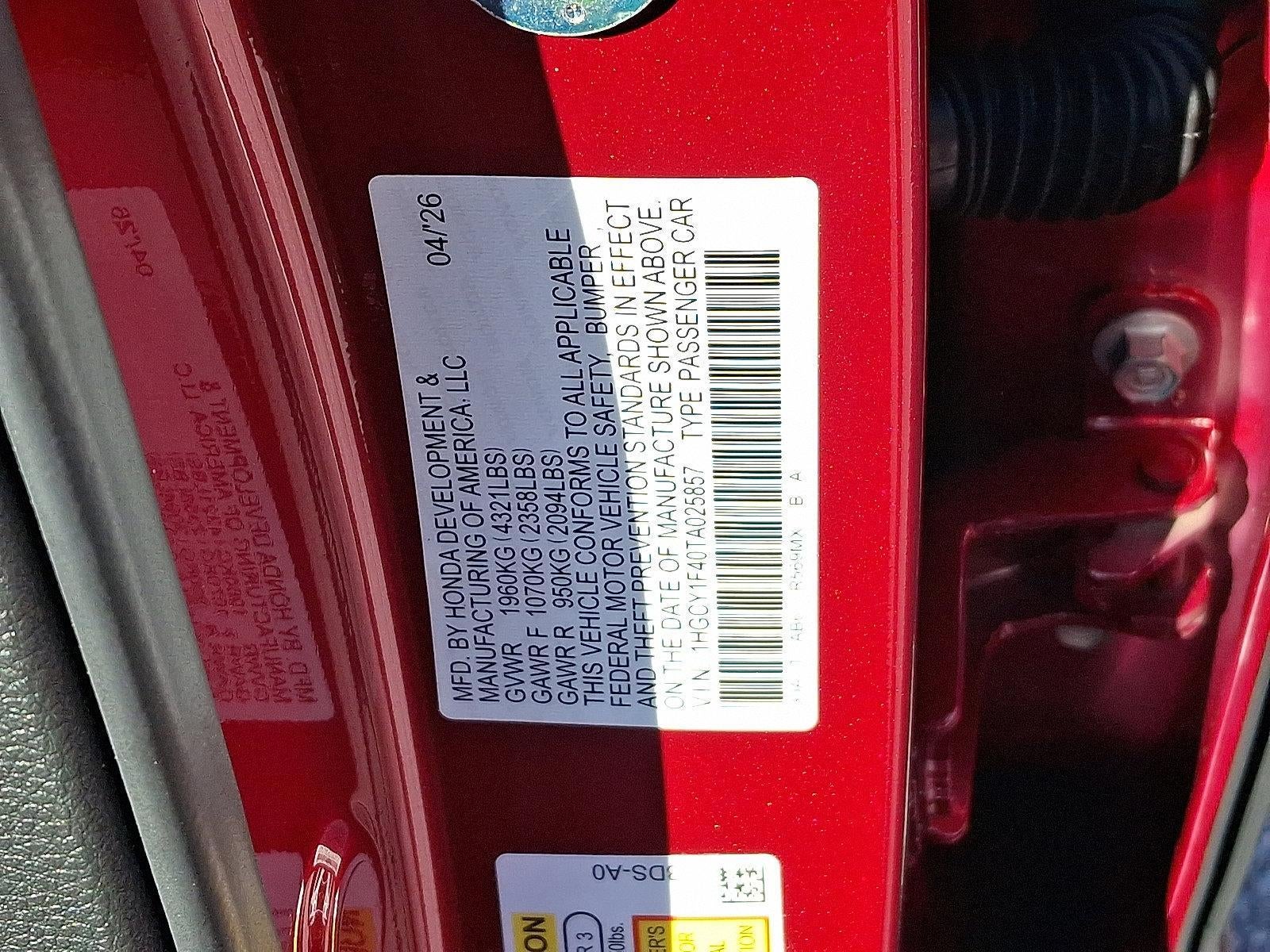 2026 Honda Accord Sedan SE CVT