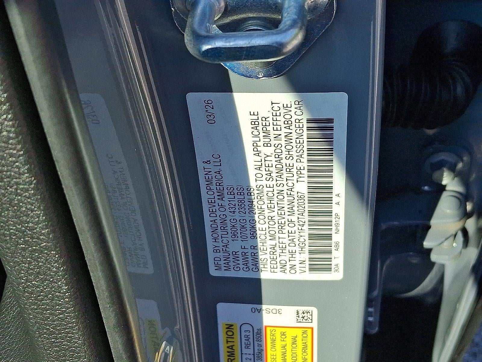 2026 Honda Accord Sedan SE CVT