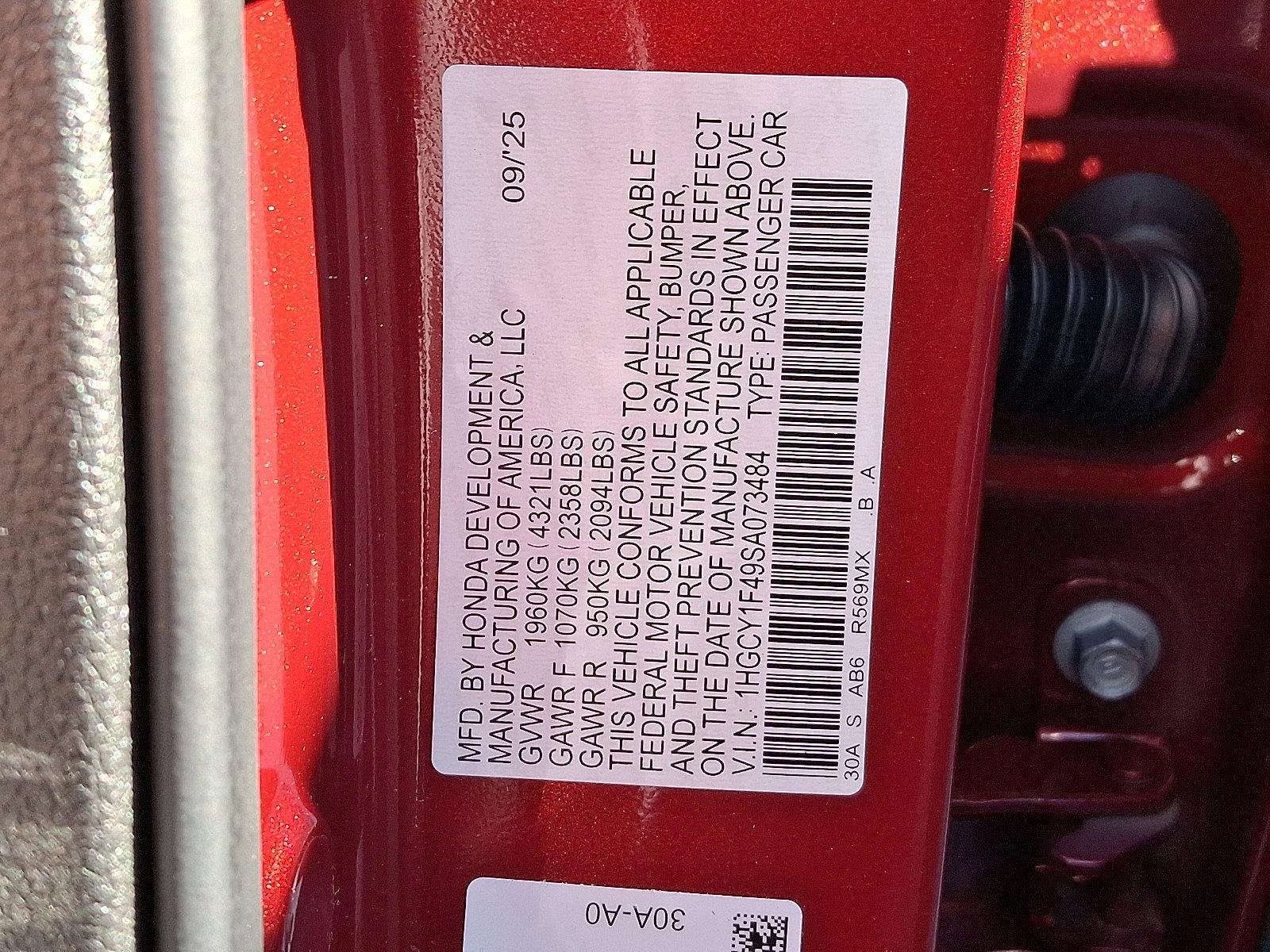 2025 Honda Accord Sedan SE CVT