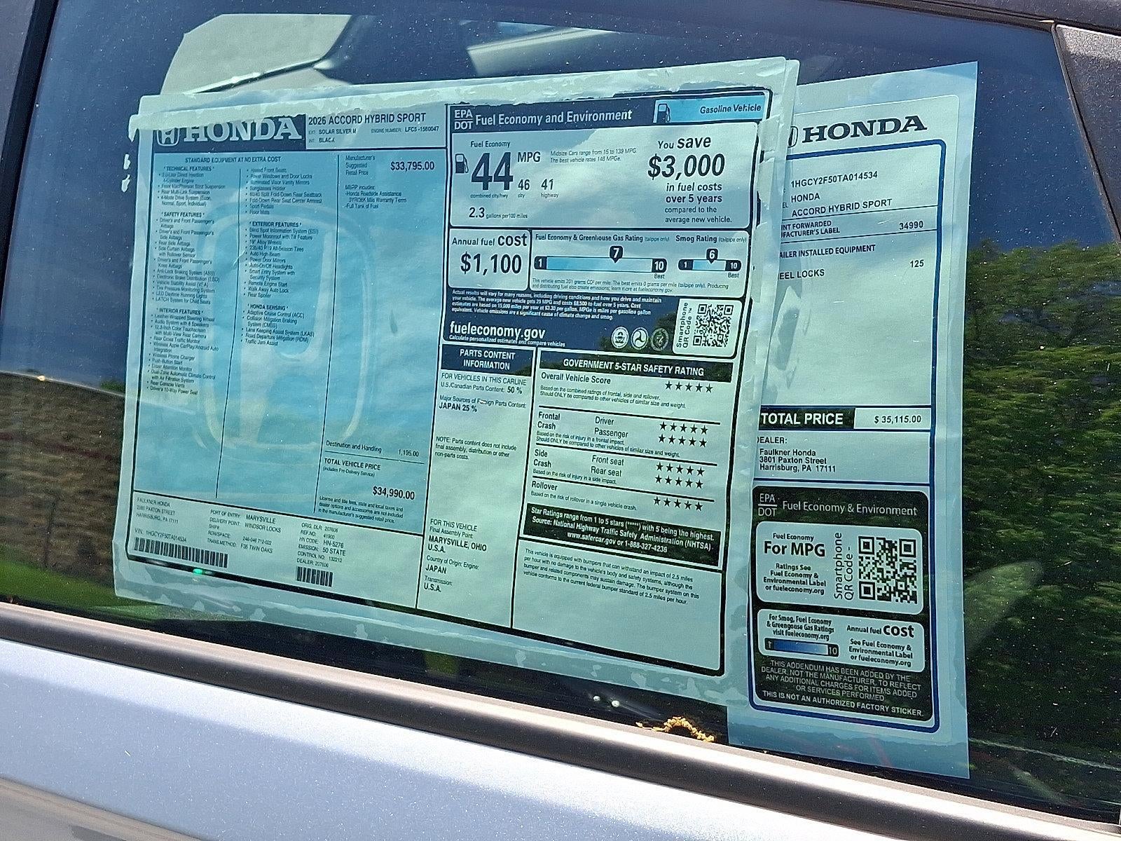 2026 Honda Accord Hybrid Sport Sedan