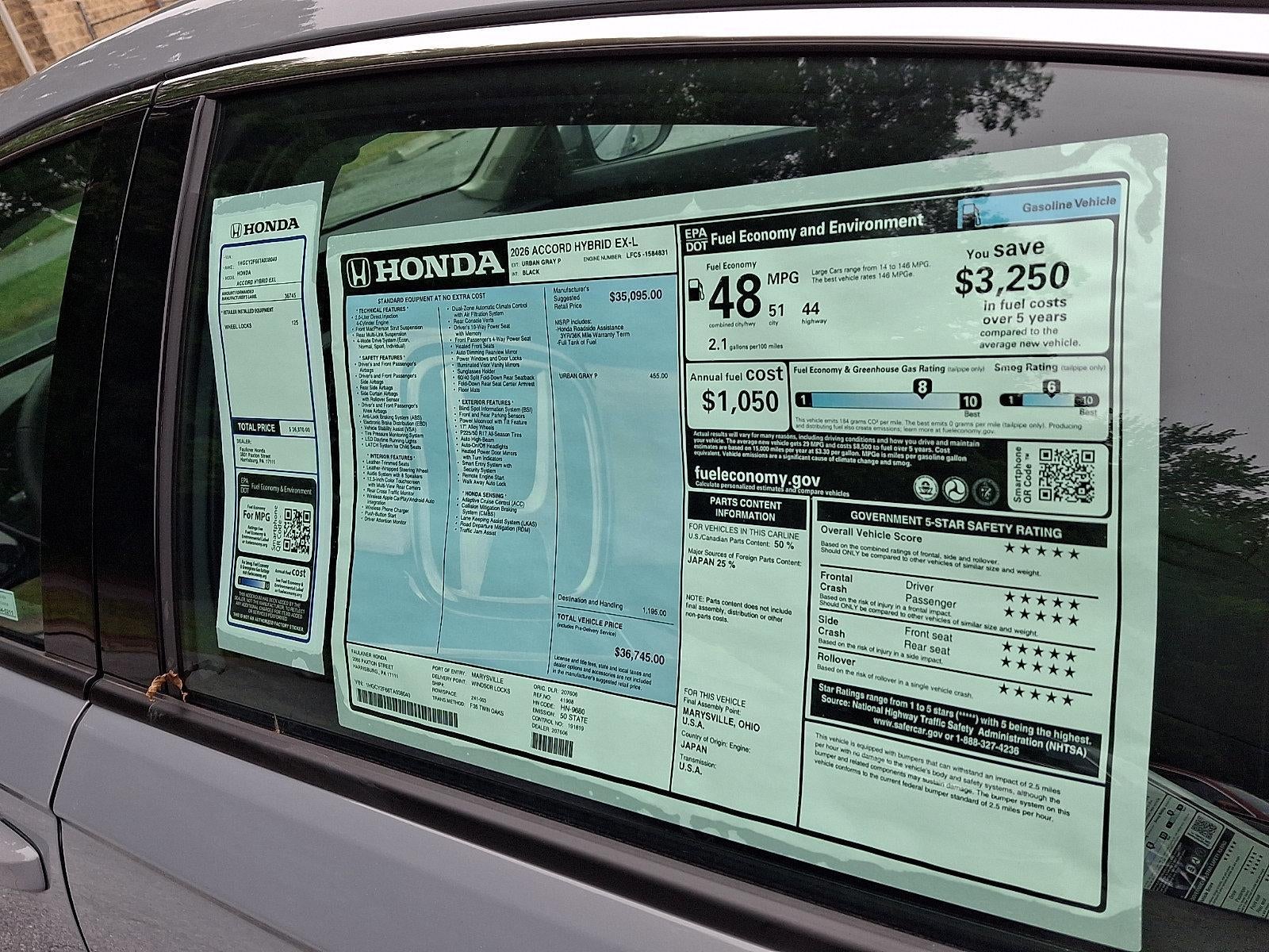 2026 Honda Accord Hybrid EX-L Sedan