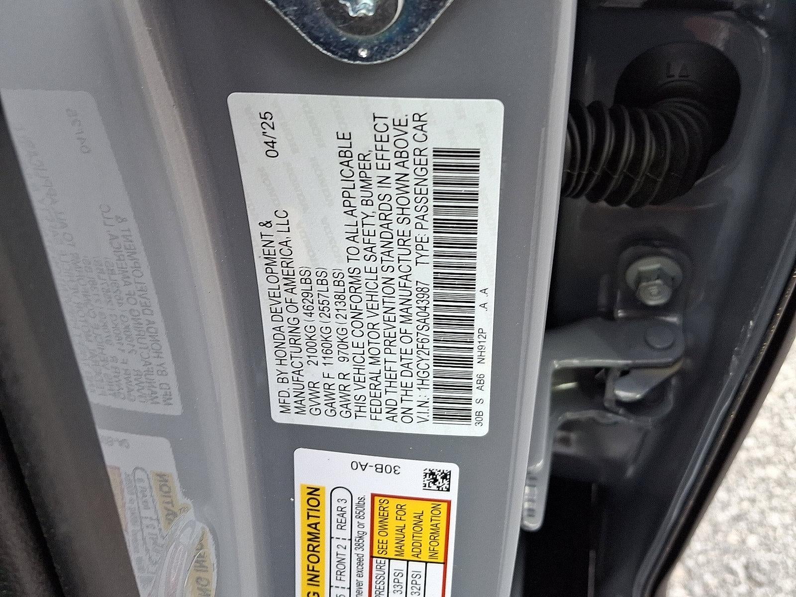 2025 Honda Accord Hybrid EX-L Sedan