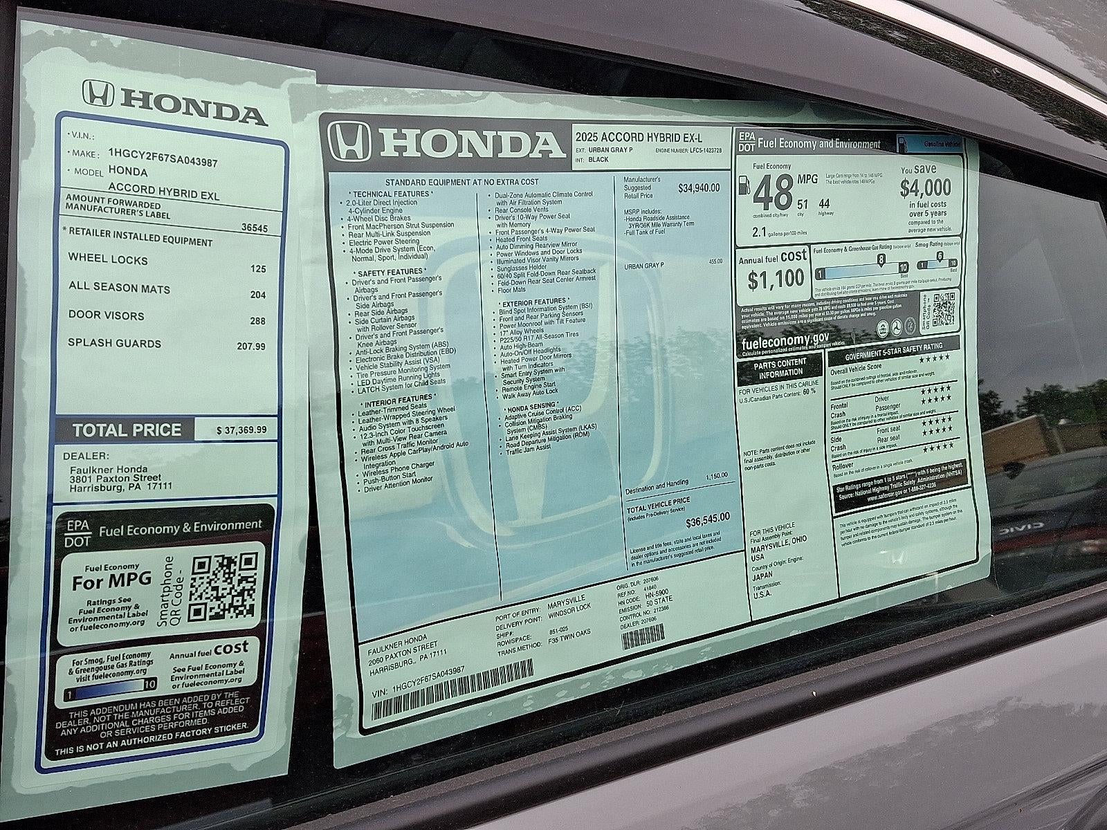 2025 Honda Accord Hybrid EX-L Sedan