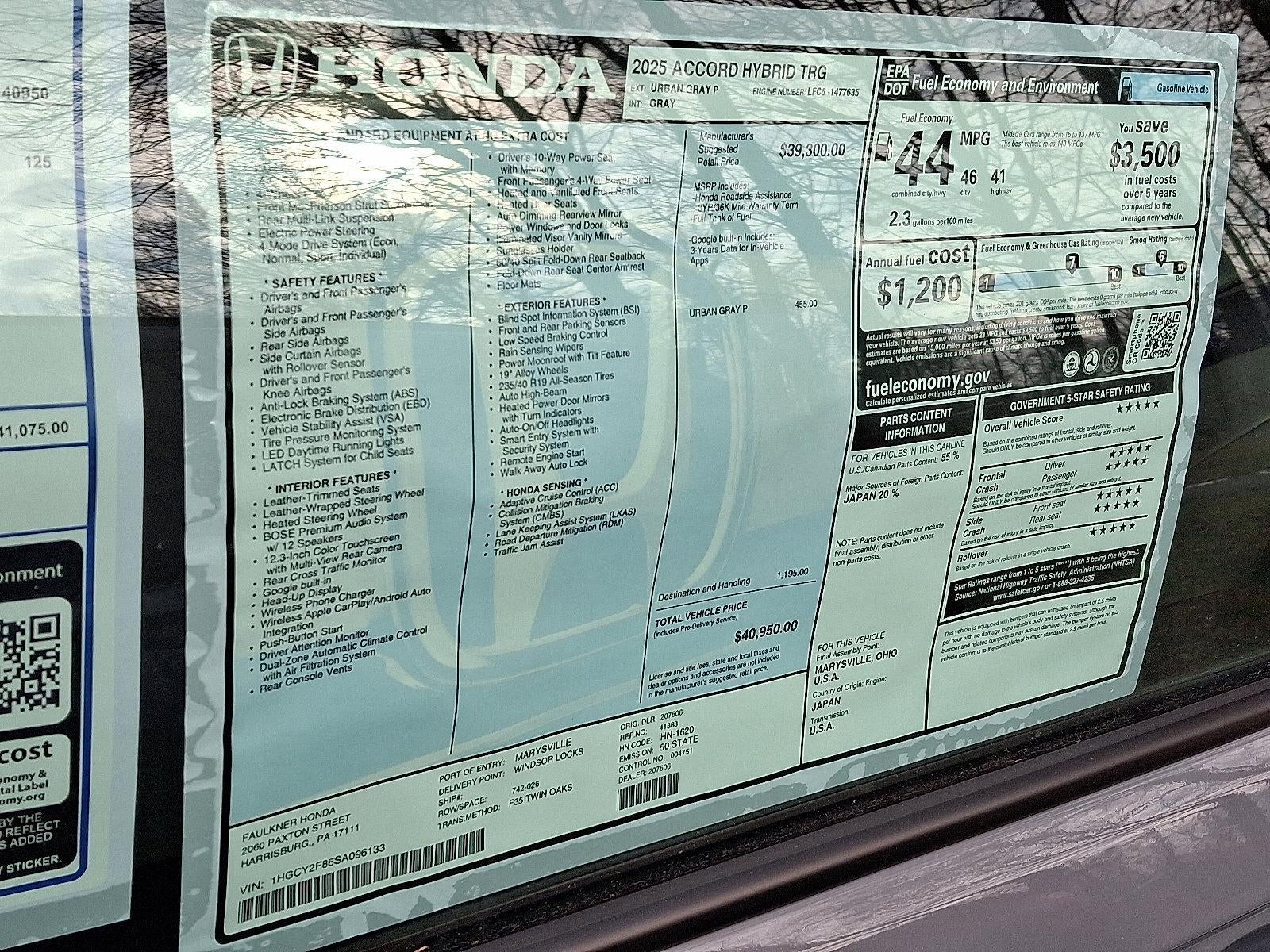 2025 Honda Accord Hybrid Touring Sedan