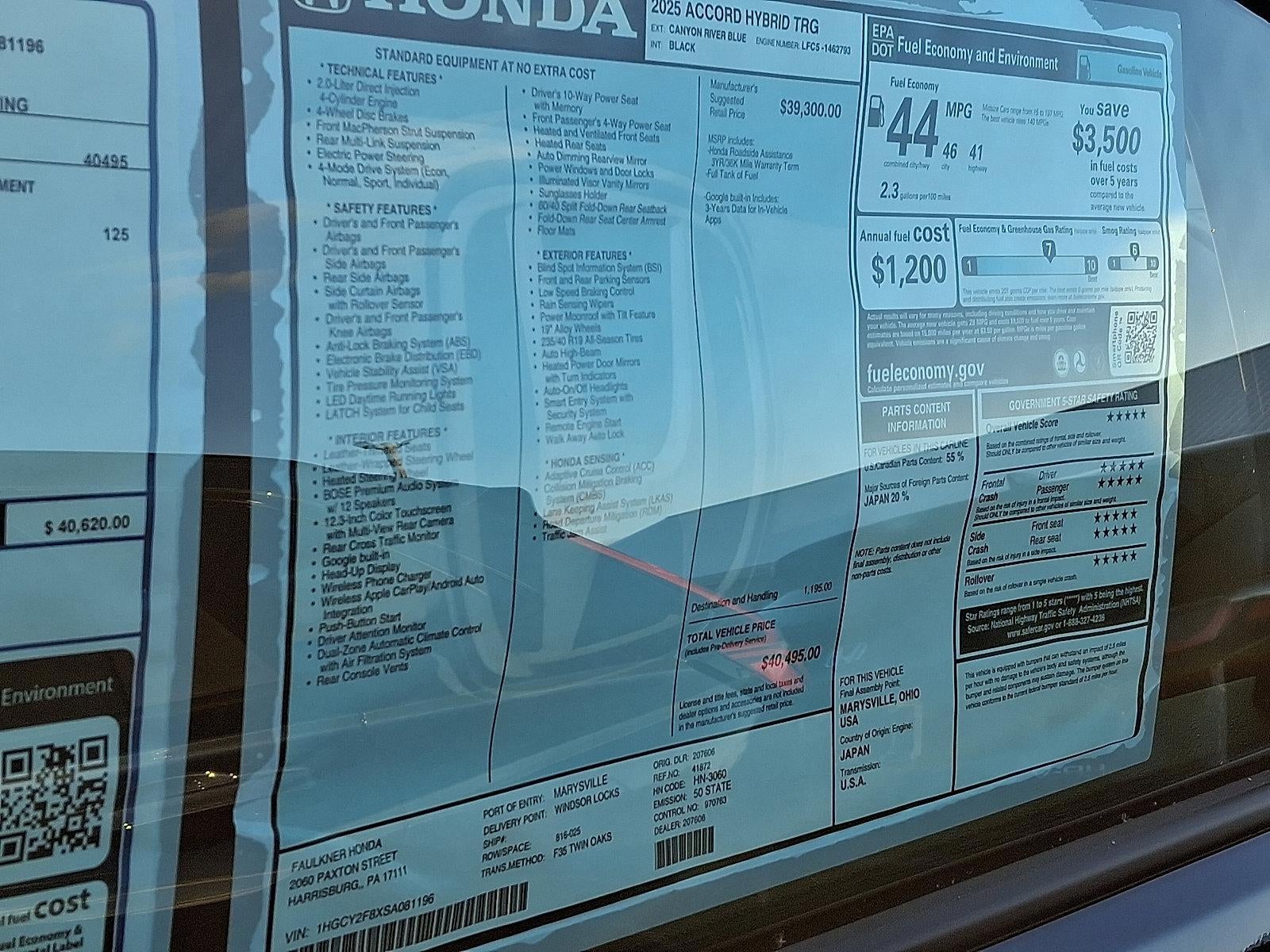 2025 Honda Accord Hybrid Touring Sedan