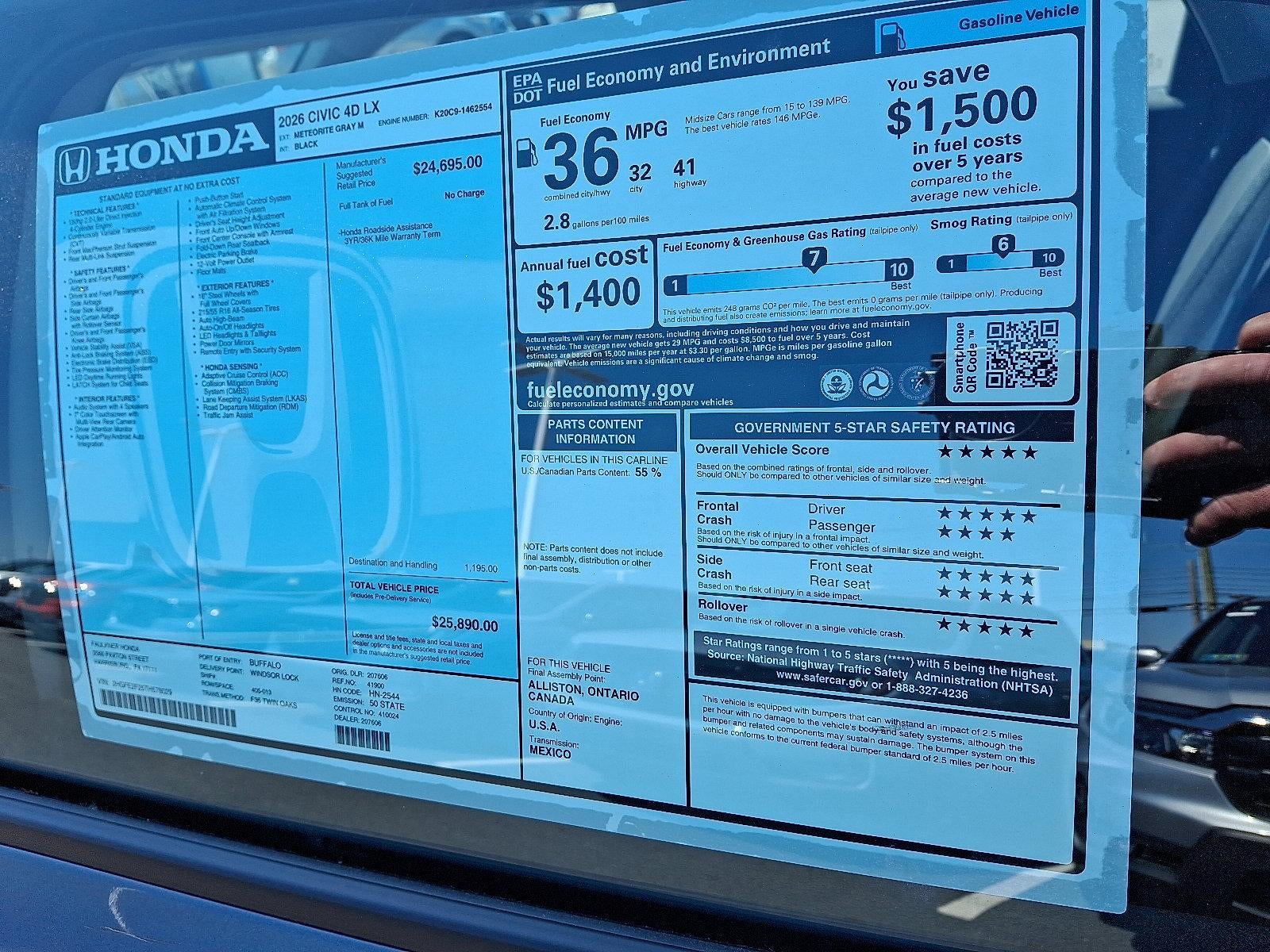 2026 Honda Civic Sedan LX CVT