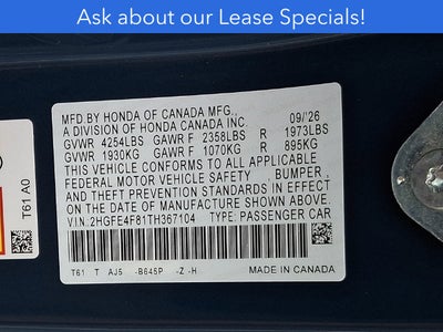 2026 Honda Civic Hybrid Base