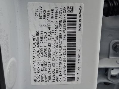 2026 Honda Civic Sedan Hybrid Sport CVT