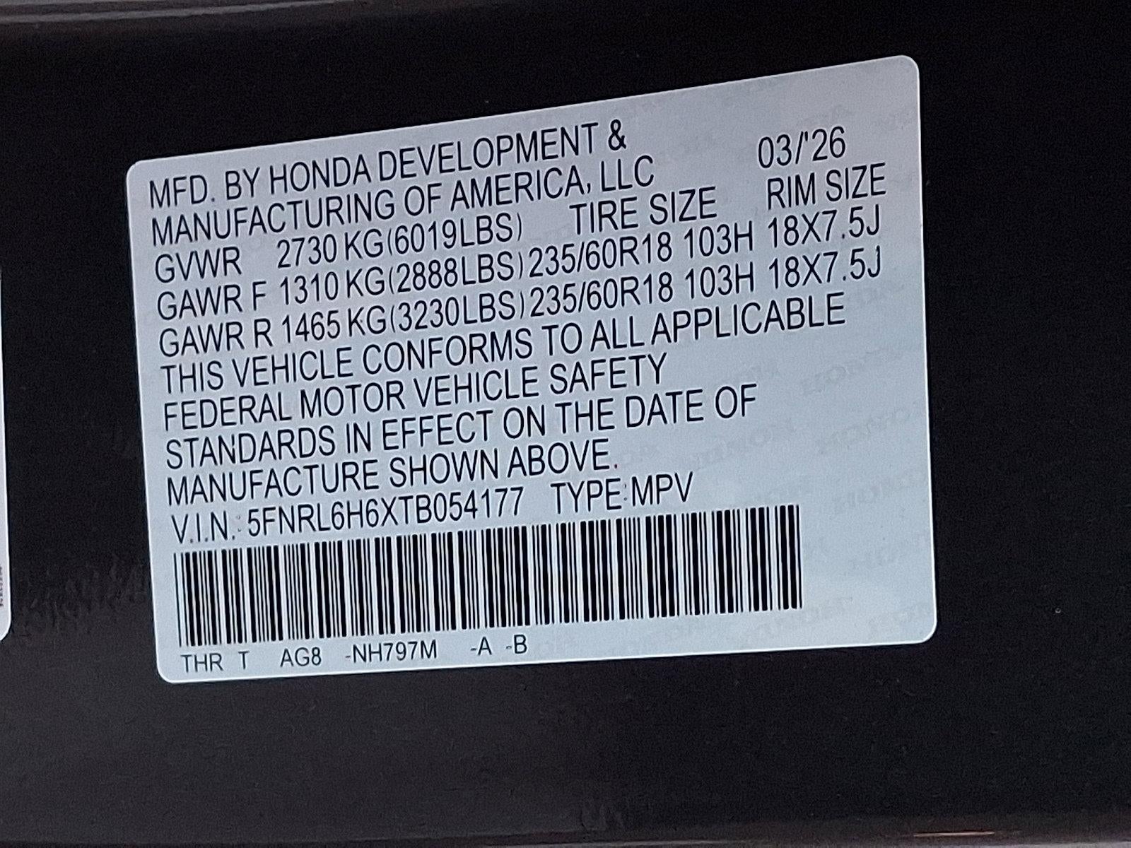 2026 Honda Odyssey EX-L Auto