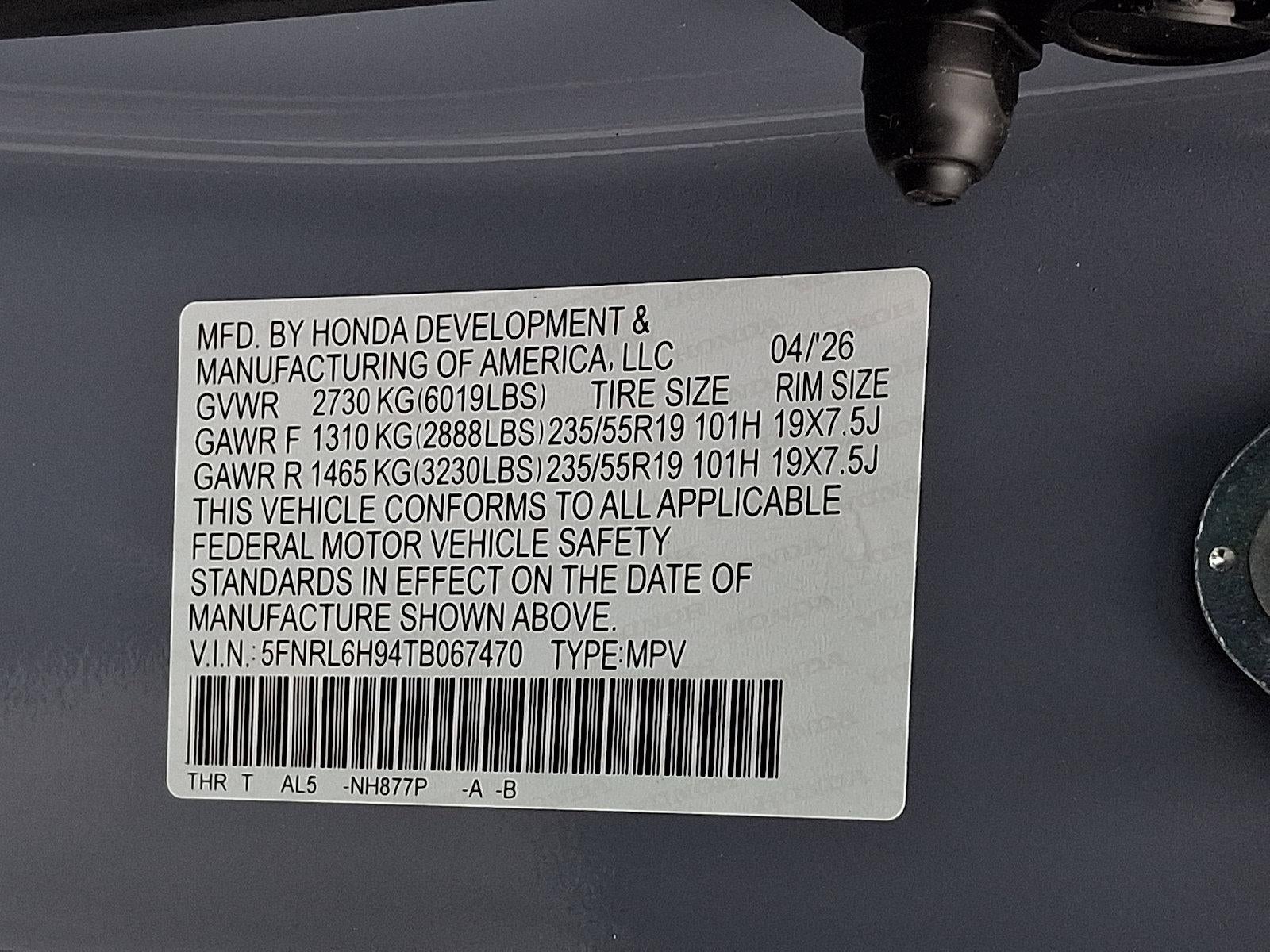 2026 Honda Odyssey Elite Auto
