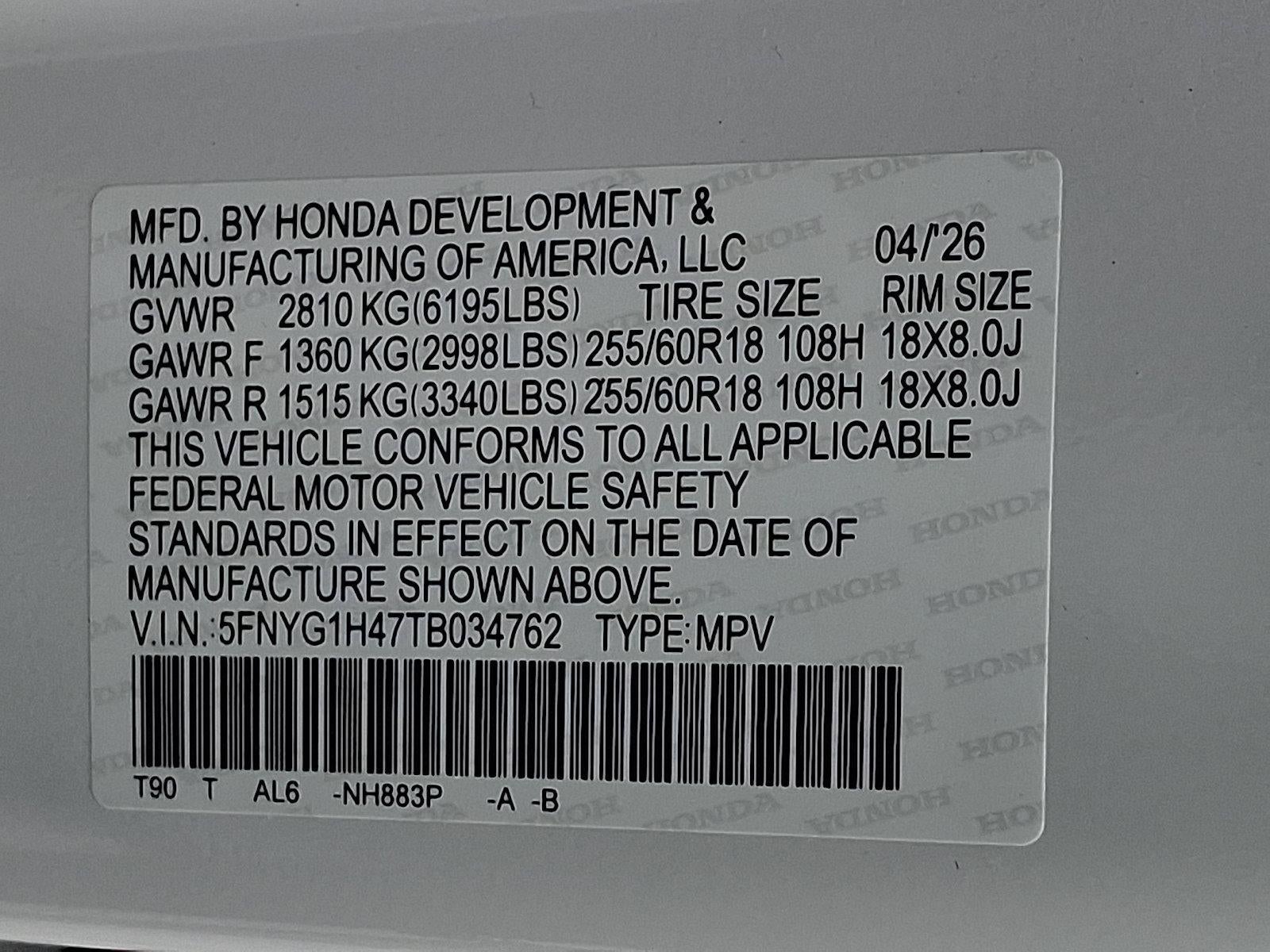 2026 Honda Pilot EX-L AWD