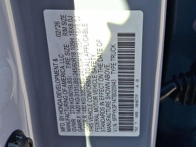 2026 Honda Ridgeline Sport AWD