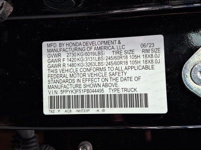 2023 Honda Ridgeline RTL AWD