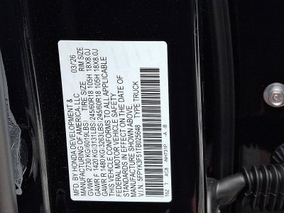 2026 Honda Ridgeline RTL AWD