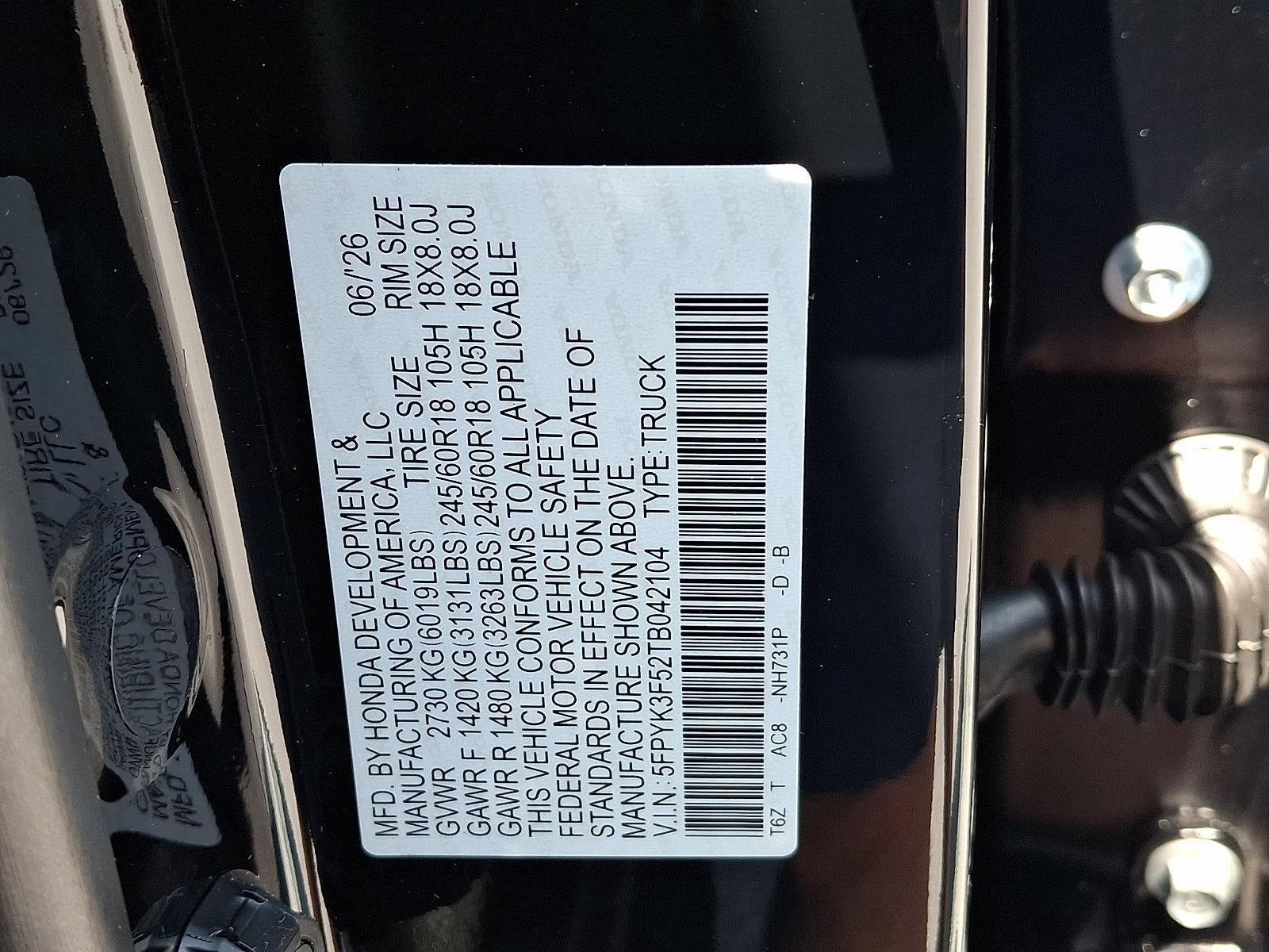 2026 Honda Ridgeline RTL AWD