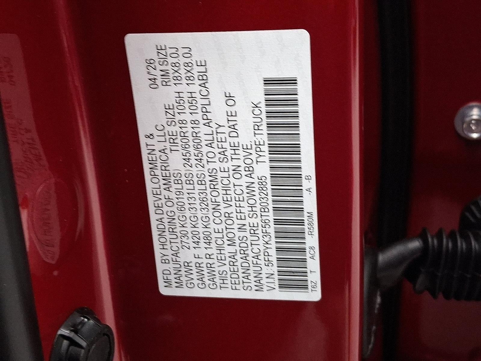 2026 Honda Ridgeline RTL AWD