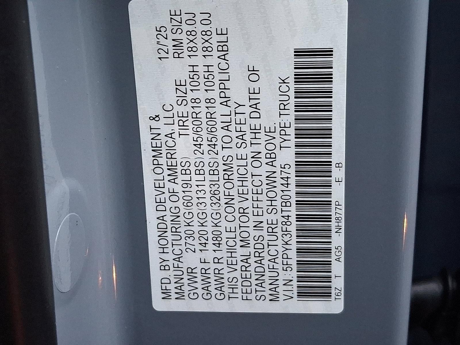 2026 Honda Ridgeline Black Edition AWD