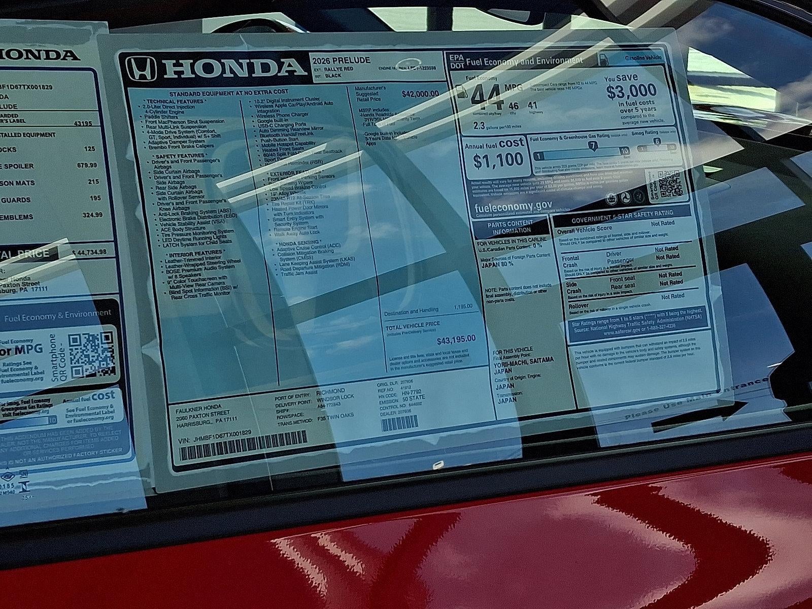 2026 Honda Prelude Coupe