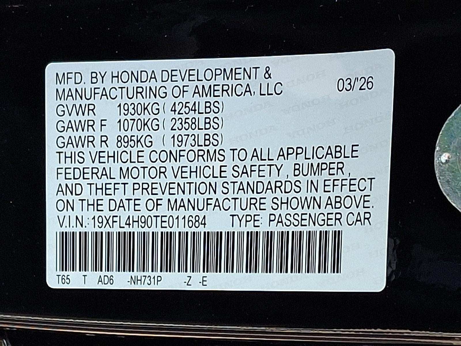 2026 Honda Civic Hatchback Hybrid Sport Touring CVT
