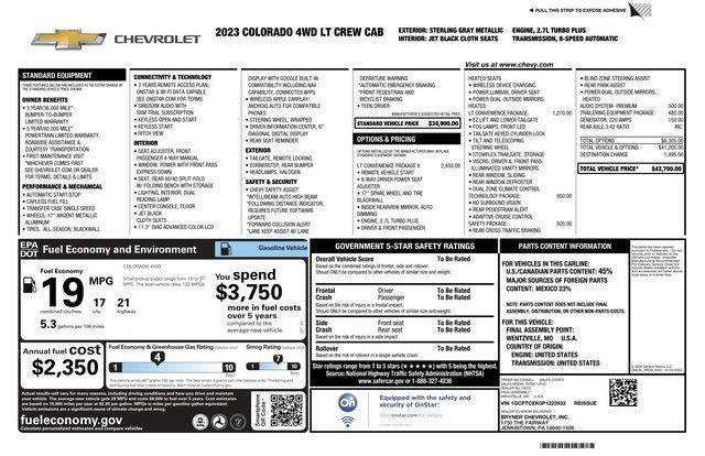 2023 Chevrolet Colorado Crew Cab Short Box 4-Wheel Drive LT