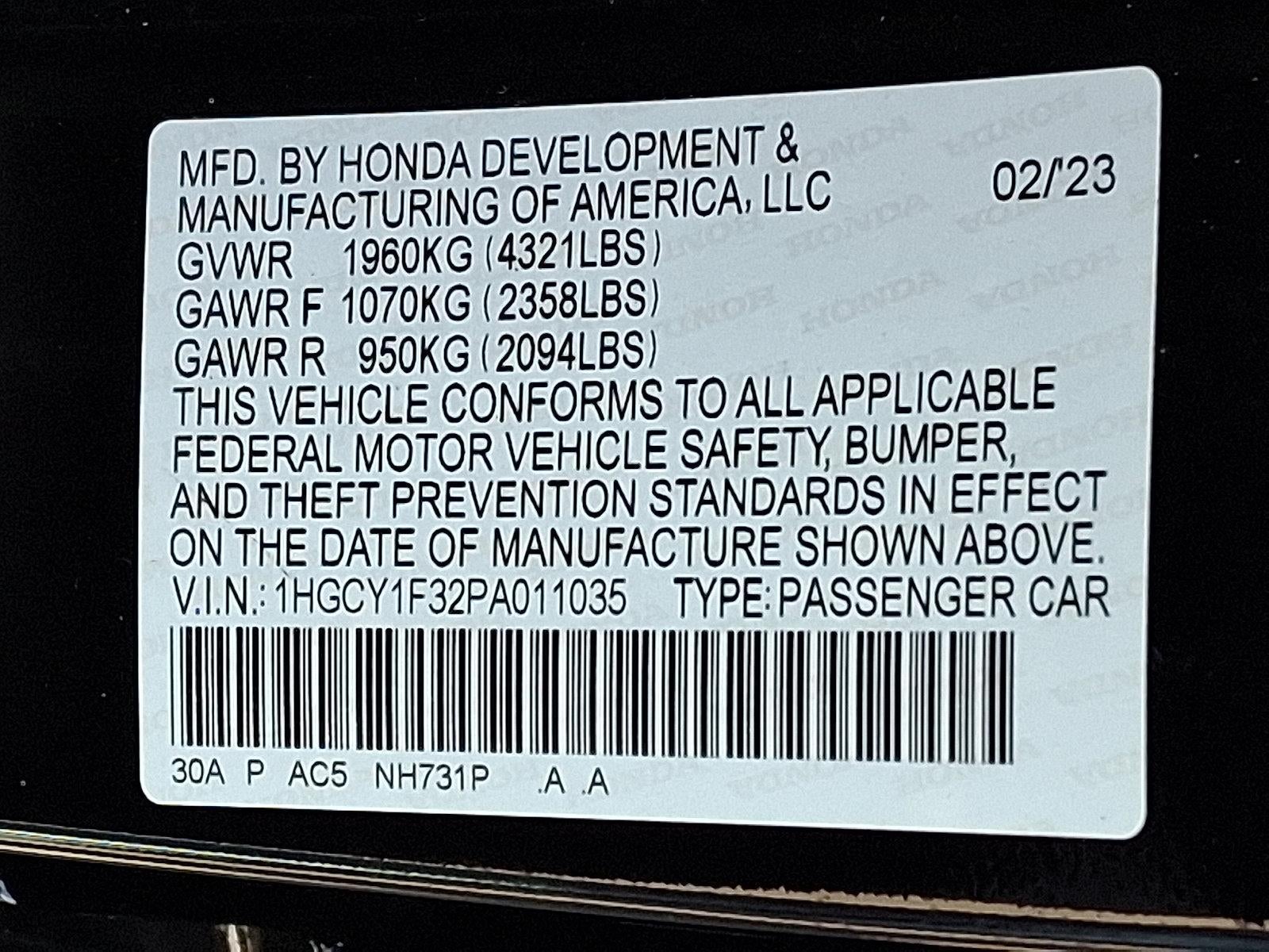 2023 Honda Accord Sedan EX CVT