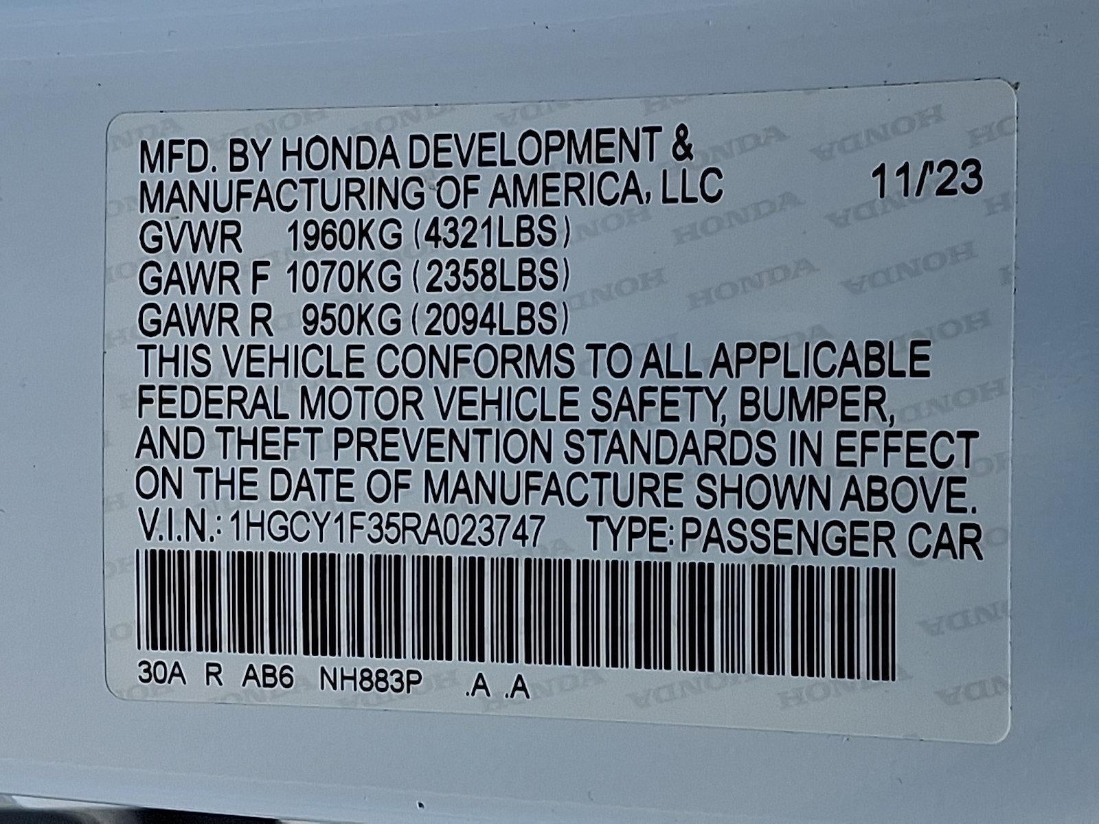 2024 Honda Accord Sedan EX CVT