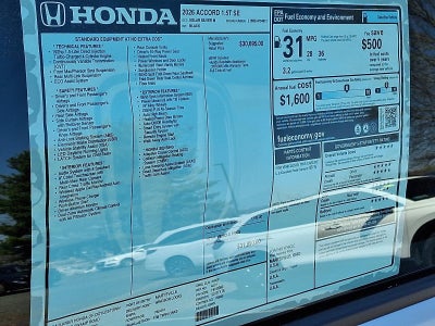 2026 Honda Accord Sedan SE CVT