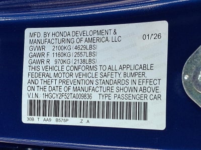 2026 Honda Accord Hybrid Sport Sedan