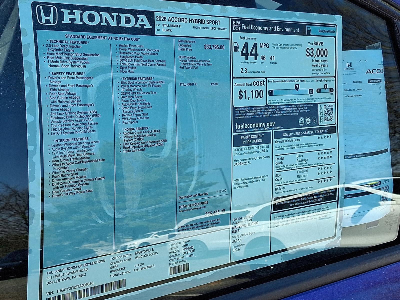 2026 Honda Accord Hybrid Sport Sedan