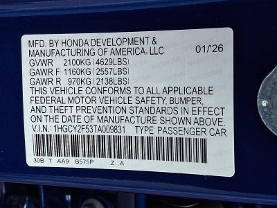 2026 Honda Accord Hybrid Sport Sedan