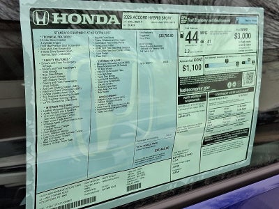 2026 Honda Accord Hybrid Sport Sedan