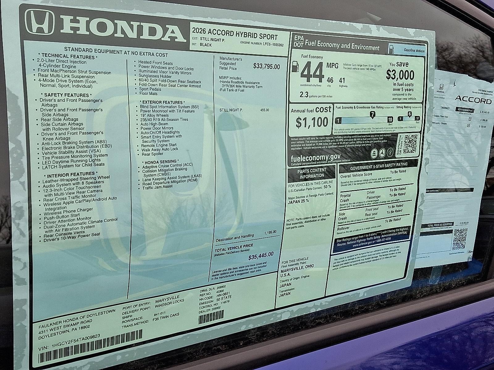 2026 Honda Accord Hybrid Sport Sedan