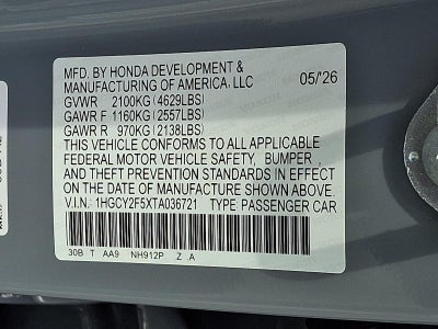 2026 Honda Accord Hybrid Sport Sedan