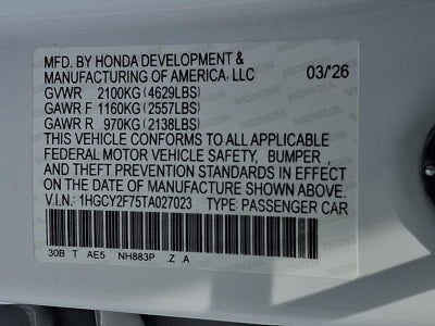 2026 Honda Accord Hybrid Sport-L Sedan