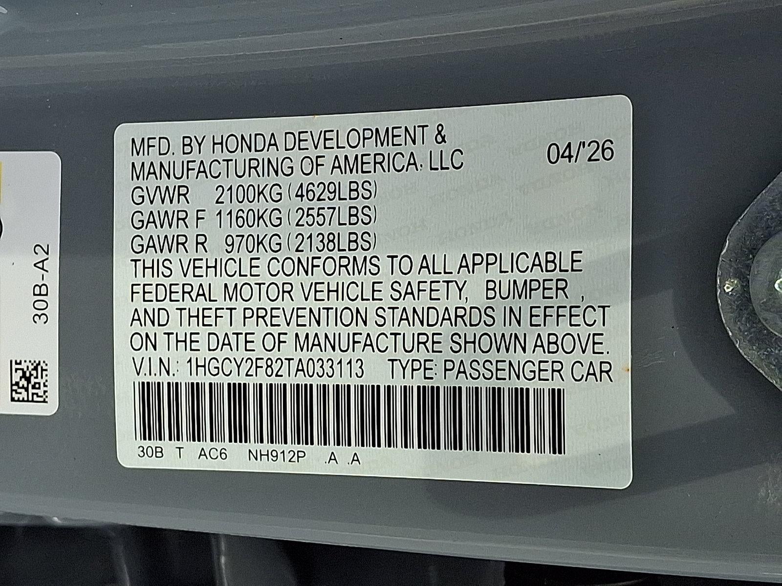 2026 Honda Accord Hybrid Touring Sedan