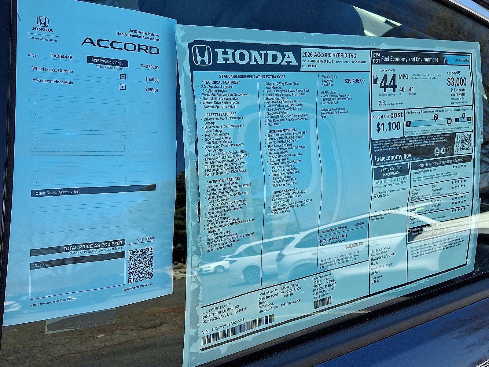 2026 Honda Accord Hybrid Touring Sedan