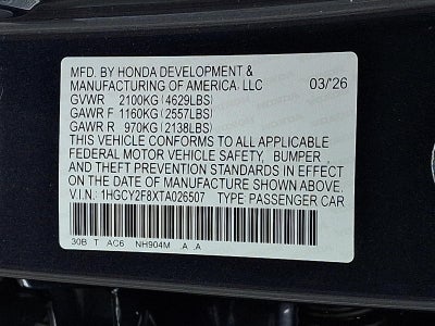 2026 Honda Accord Hybrid Touring Sedan