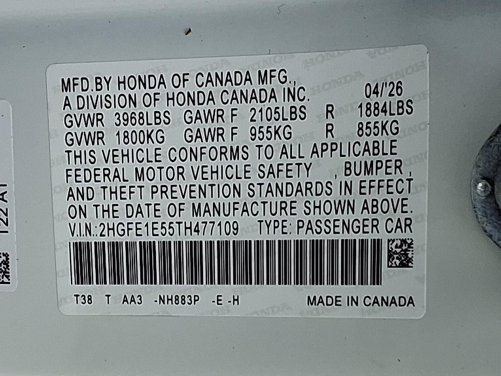 2026 Honda Civic Si Si Manual Sedan