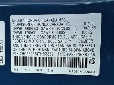 2026 Honda Civic Sedan Sport CVT