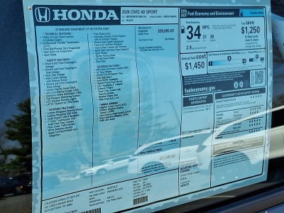 2026 Honda Civic Sedan Sport CVT