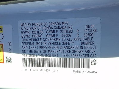 2026 Honda Civic Sedan Hybrid Sport CVT