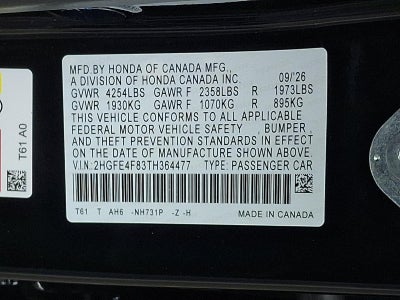 2026 Honda Civic Sedan Hybrid Sport CVT